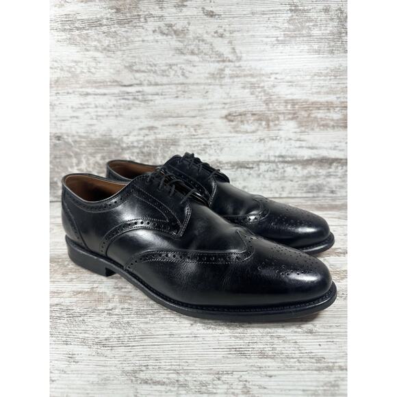 Men\'s Allen Edmonds Hinsdale Black Leather Wingtip Oxfords Sz 10D EUC! main image 6